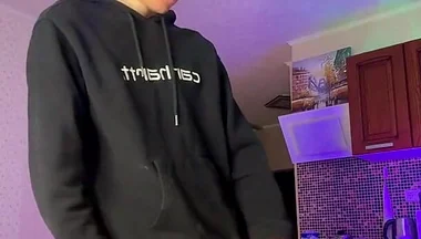 Skinny Boy Making a Huge Mess with His Thick Dick
