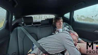 Two Straight Sucks Each Other and Tries to Fuck in the Back of a Car