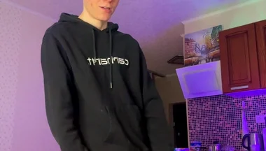 Skinny Boy Making a Huge Mess with His Thick Dick