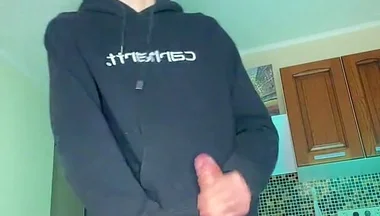 Watch This Young Student Shoot a Thick Load of Cum