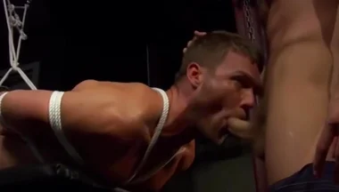 Steven Daigle And Drake Jaden - Bound Sucks Masters Cock To Cum
