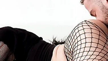 Horny Hunk Marcus Mcneil Rips Femboy Tootsys Fishnets For Hard Anal Fuck