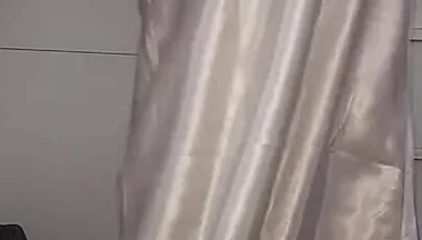 Satin White Long Lingerie Fetish Cum