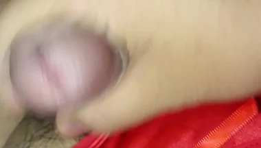 Cumming Im Wife's Red Silky Thong for the 5th Time!