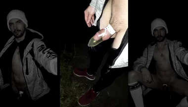 Winter Hike with a Piss-soaked Rubber on My Dick