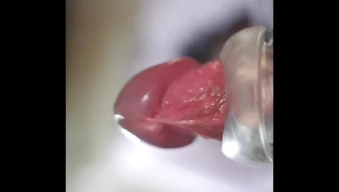 Uncut Fuck Sex Toy and Cum on the Chair.