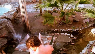 Cooling Down with His Uncut Cock