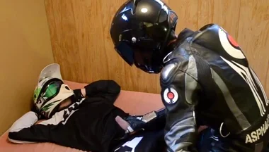 leather biker fucks motorcrosser