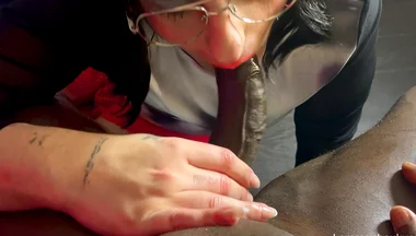 Sexy Trav Sucks My Big Cock Gently and Roughly