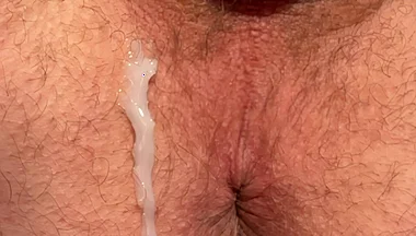Close-up Twitching Asshole Pulsates as Straight Guy Cums Dripping in Slow-motion Orgasm