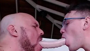 Enjoy This Hot Kinky Fuck Time With 40cm Of Dildo Play In Ass And His Cock Inside Me At Thesametime