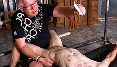 Domineering Stepdaddy Teaches A Lesson : Skinny Lad Learns To Endure Wax Torment