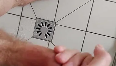 White Skinny Young Boy Pie and Jerking Under the Shower