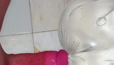 Horny Anal Masturbation Alone in the Bathroom - Real Toy Play