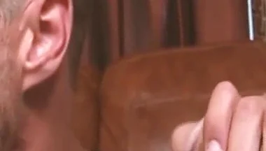 Thirsty for Cum Horny Gay Man Enjoys the Two Cocks of His Muscular Colleagues in a Threesome