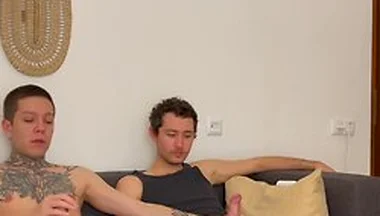 Harry Jen Two Friends Watch Gay Porn, Jerk Off And Cum