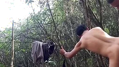 A Curious Straight Guy Saw Me Masturbating In The Woods And Ended Up Fucking Us With Sexo Duro