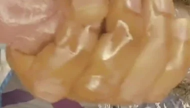 Stroking My Big Black Oilied Cock