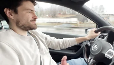 Almost Crashed the Car When I Jerked Him off and Him After His Orgasm