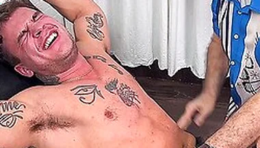 Daddy Dom In Muscled Nola Laughs Hard While Being Tickled By His Dom Stepdaddy
