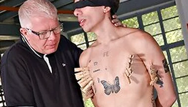 Teaching His New Big Dicked Sub : Dom Tries Nipple Pinching On His Sub