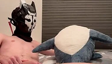 Robot Fucks Blahaj Plush Roughly Robot Get Deeply Knotted By Robot Synth Penis (dual Video)