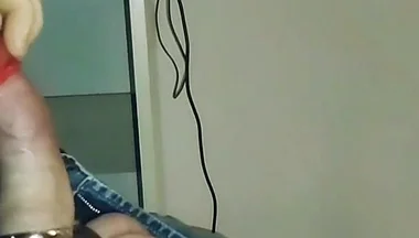 Jerks of to Porn All Night. and Fills a Condom to Cum.
