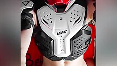 Guy In Motocross Gear And Mxhelmet Jerks Off And