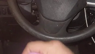 Using Pink Panties to Jerk off in My Car.