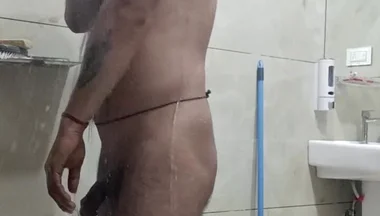 Desi Man Getting Cleaned up