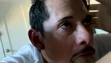 Latino Papi Swallows Huge Load From Big White Cock