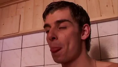 Blonde Bitchboy Has to Swallow Loads of Cum