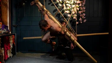 Beautiful Zeus Bound in Jute Shibari Elegance to Powerless Predicament Strain