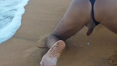 Ladysilva Crossdresser in Panties on the Beach