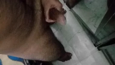 Oiling my big dick in the bedroom and masturbating Infront of mirror