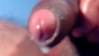 Oiled Cock Ejaculating and Urinating