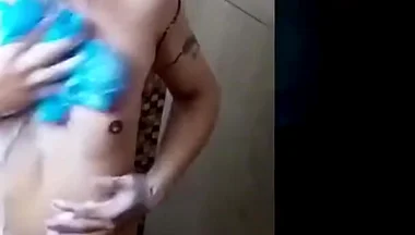 Post-workout Gym Shower: Athletic Guy Naked in Soap and Quick Tease