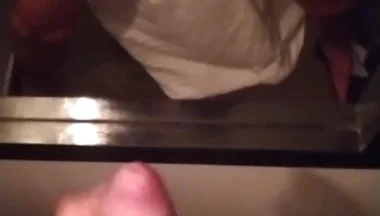 Thick Dick Mirror Tease with Spit on the Tip and Slow Rubs