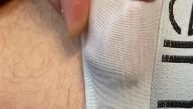 Frenulum Orgasm and Cum by Rubbing My Dick Through My Briefs