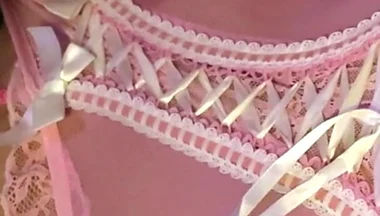 Crossdresser Cdmichelle Wearing Pink Lingerie Jacking off