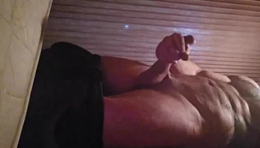 Athletic Mature Master Bating in the Caravan