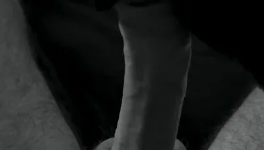 Black Glove on My Cock