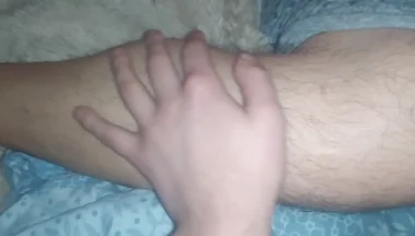 Twink Bear Plays with His Boyfriend's Legs and Feet