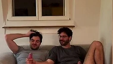 Straight Friend Helps Gay Bro Jerking Of