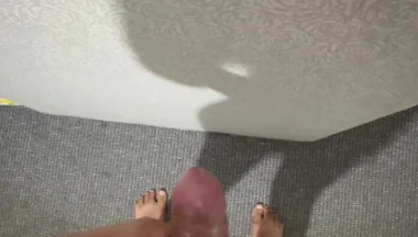 Boy Masturbating in Condom