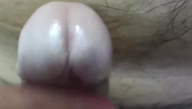 Huge Edging Cumshot. Close up Frenulum Play Cumshot