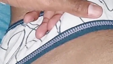 Horny Indian Sissy Boy Cumming While Wearing His Step Sister's Cute Panties