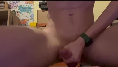 Crazy Anal Dildo Riding- Horny Twink Taking Full 23cm