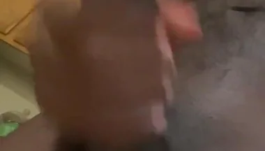 Risky Wanking in the Kitchen in a Shared House