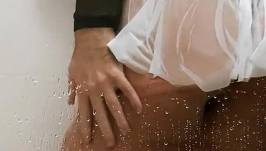 Big Ass in a Mini Skirt Taking a Shower